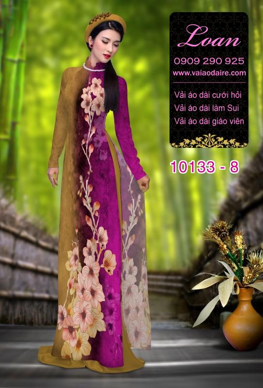Vải áo dài hoa 3D