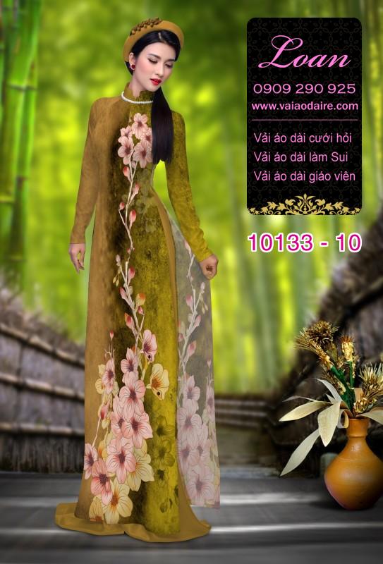 Vải áo dài hoa 3D