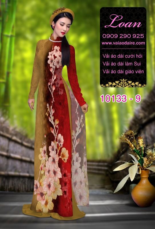 Vải áo dài hoa 3D