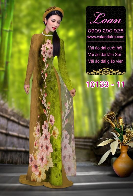 Vải áo dài hoa 3D