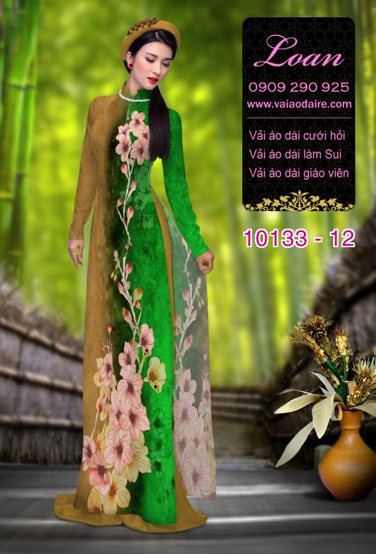 Vải áo dài hoa 3D