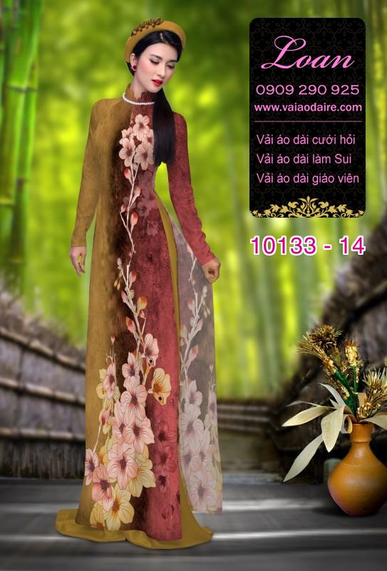 Vải áo dài hoa 3D