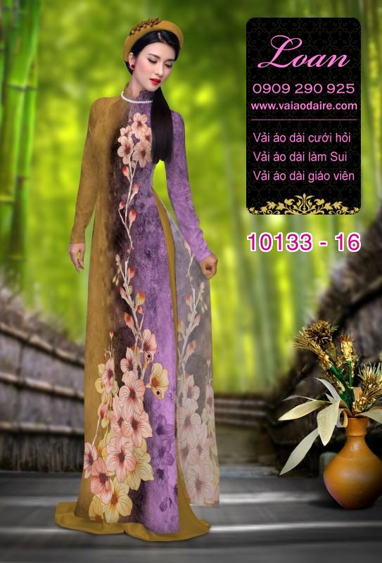 Vải áo dài hoa 3D