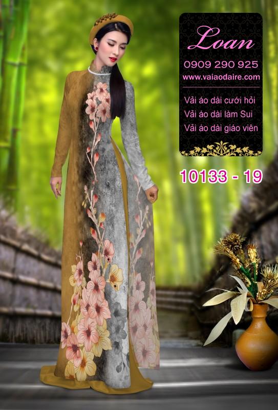 Vải áo dài hoa 3D