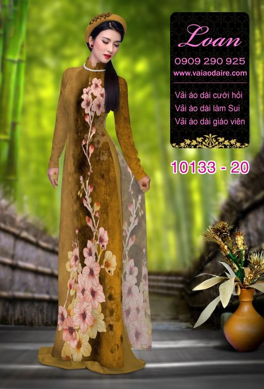 Vải áo dài hoa 3D