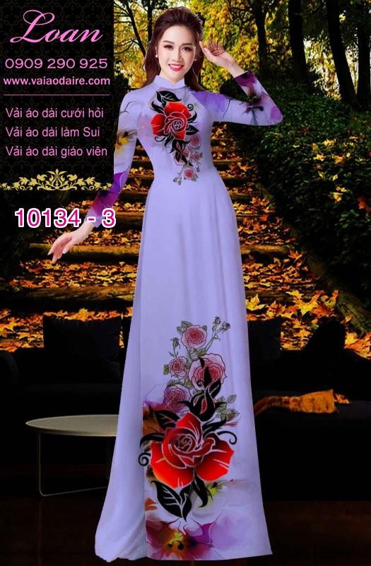 Vải áo dài hoa 3D