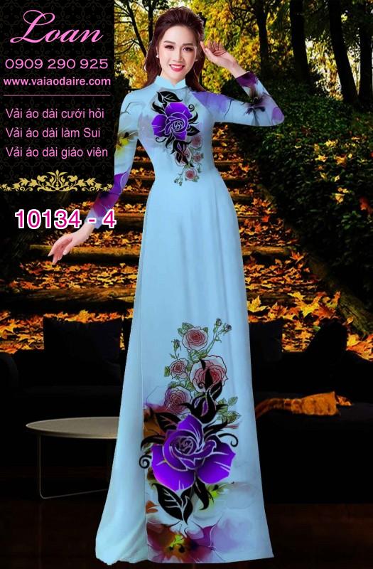 Vải áo dài hoa 3D