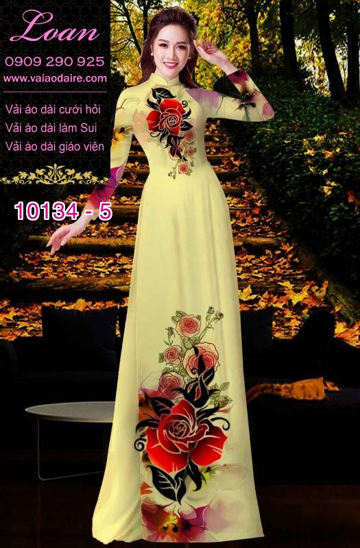 Vải áo dài hoa 3D