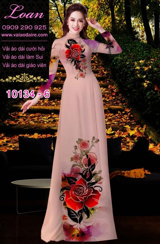 Vải áo dài hoa 3D
