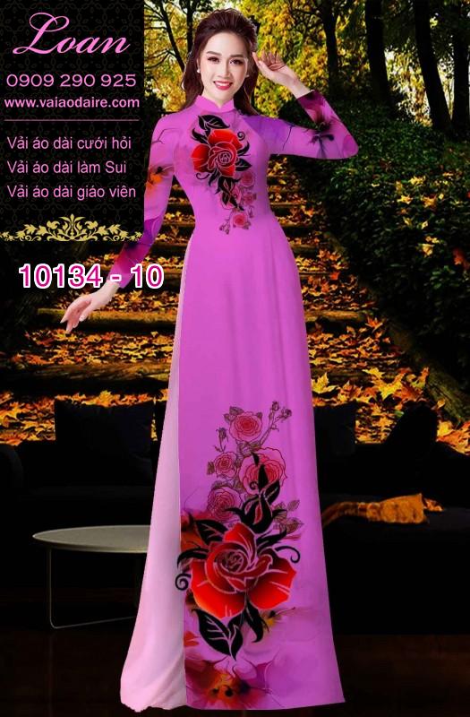 Vải áo dài hoa 3D
