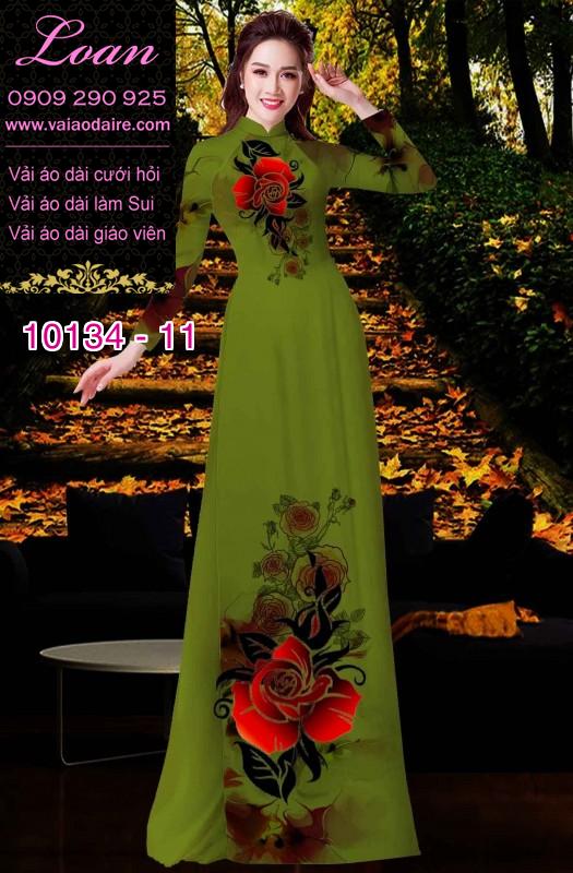 Vải áo dài hoa 3D
