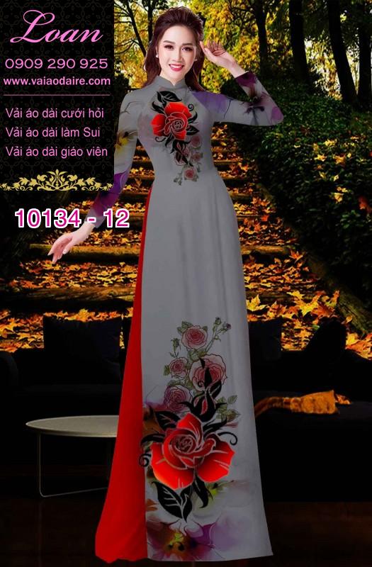 Vải áo dài hoa 3D