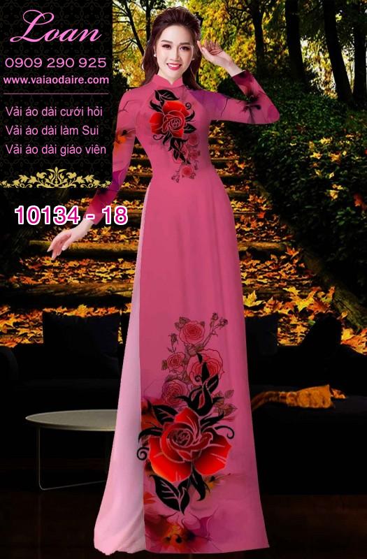 Vải áo dài hoa 3D
