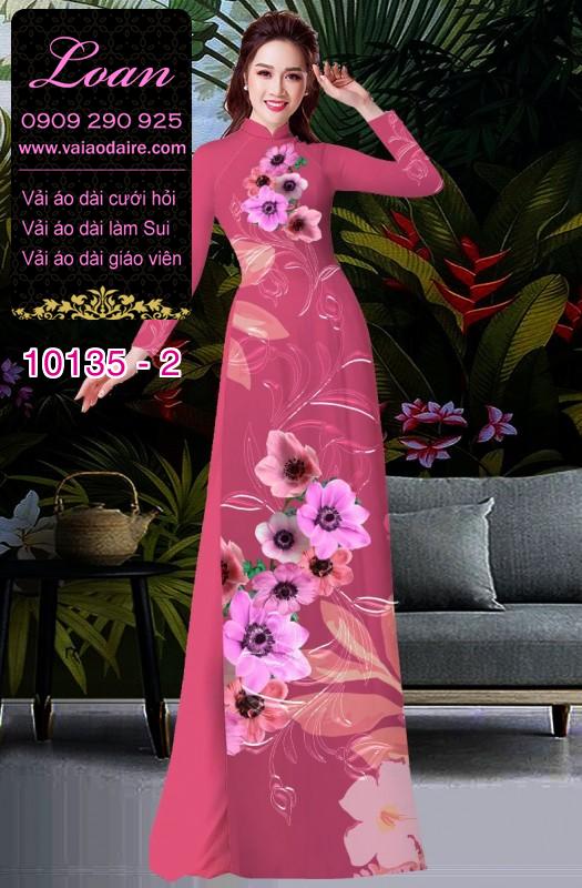 Vải áo dài hoa 3D