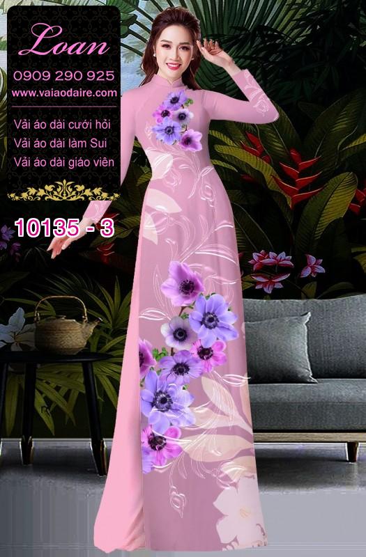 Vải áo dài hoa 3D