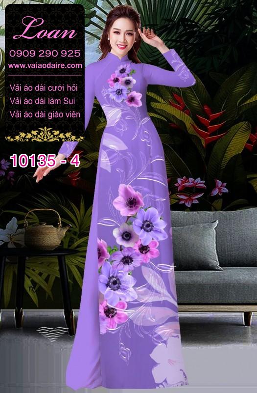 Vải áo dài hoa 3D