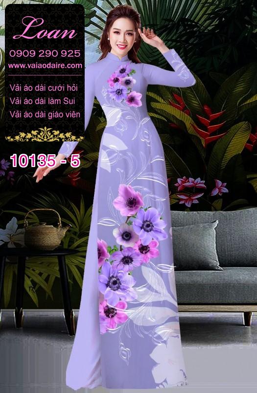 Vải áo dài hoa 3D