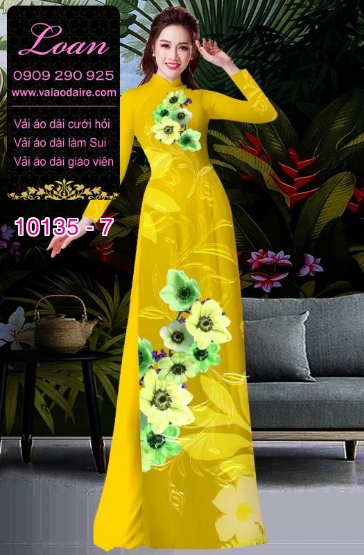 Vải áo dài hoa 3D