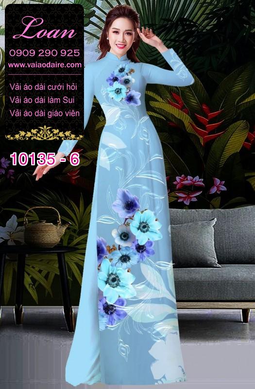 Vải áo dài hoa 3D