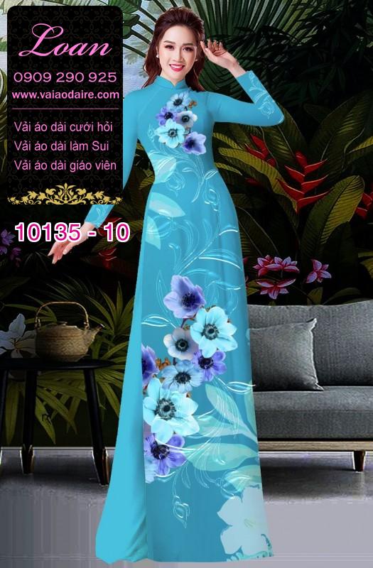 Vải áo dài hoa 3D