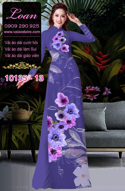 Vải áo dài hoa 3D