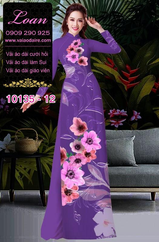 Vải áo dài hoa 3D