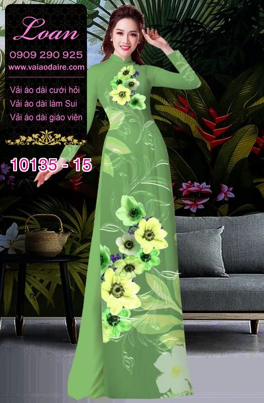 Vải áo dài hoa 3D