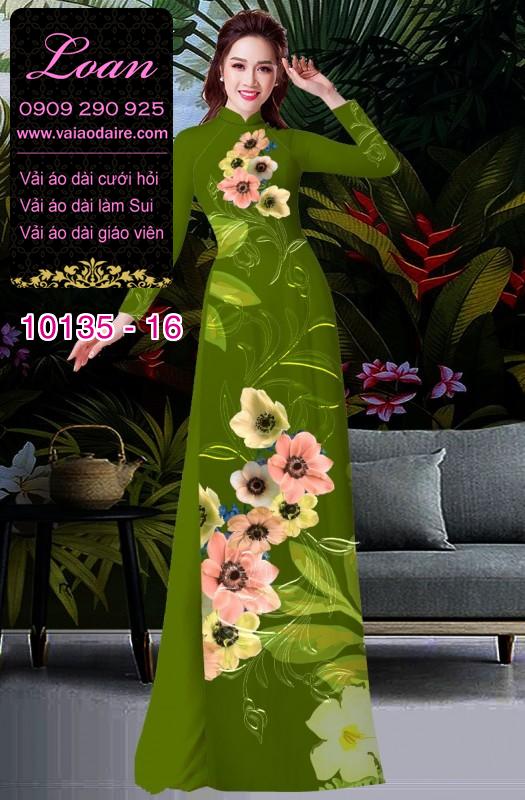 Vải áo dài hoa 3D