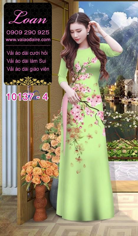 Vải áo dài hoa Đào Vải áo dài hoa Đào