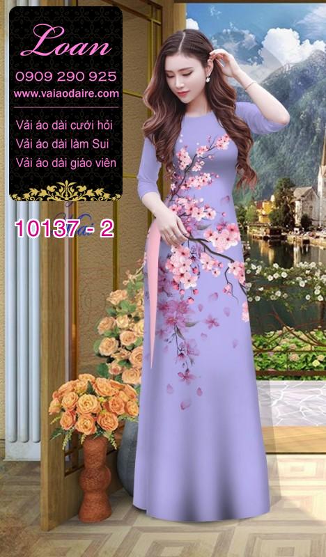 Vải áo dài hoa Đào Vải áo dài hoa Đào
