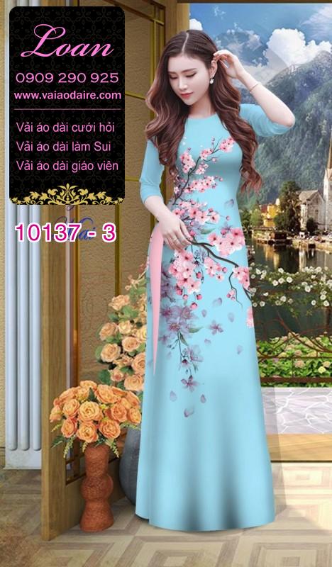 Vải áo dài hoa Đào Vải áo dài hoa Đào