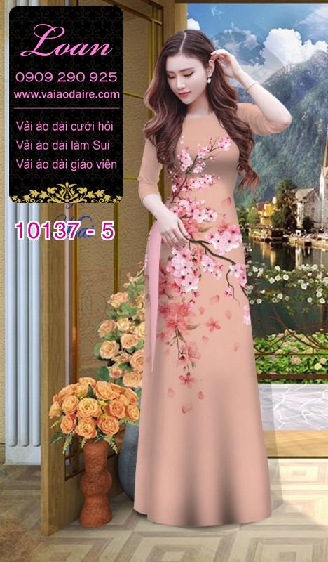 Vải áo dài hoa Đào Vải áo dài hoa Đào
