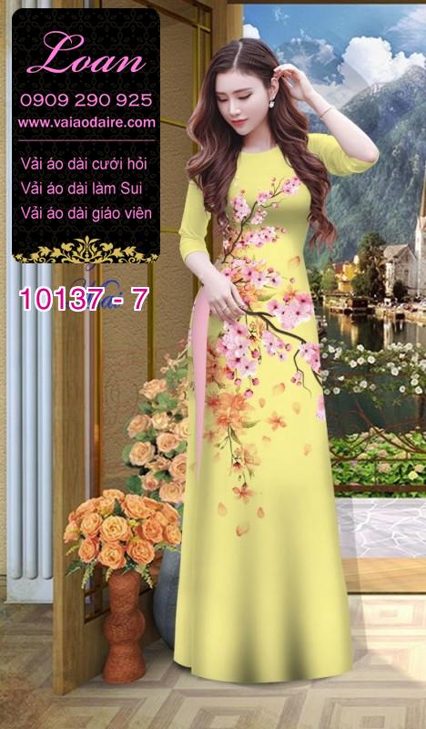 Vải áo dài hoa Đào Vải áo dài hoa Đào