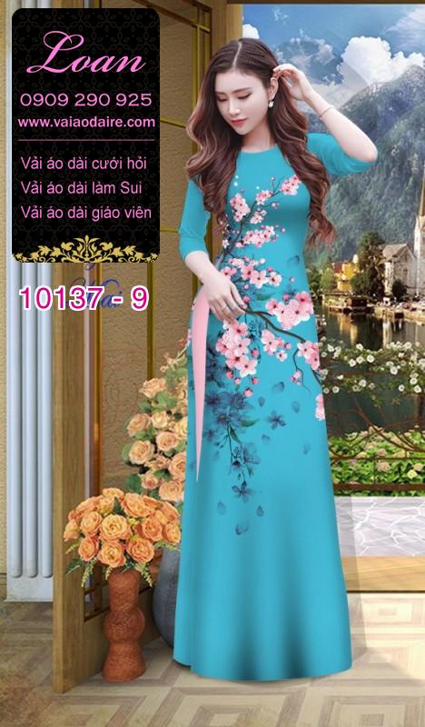 Vải áo dài hoa Đào Vải áo dài hoa Đào