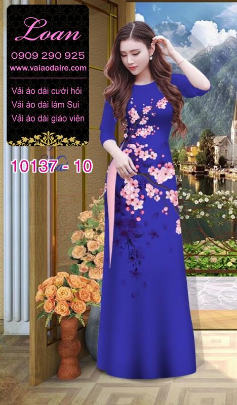 Vải áo dài hoa Đào Vải áo dài hoa Đào