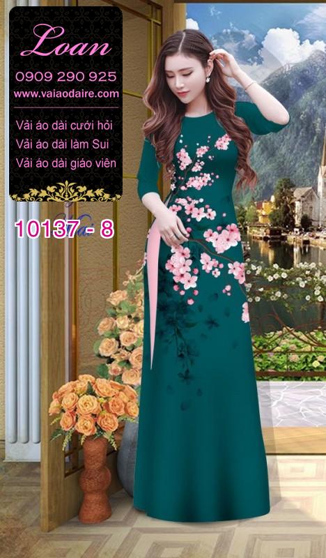 Vải áo dài hoa Đào Vải áo dài hoa Đào