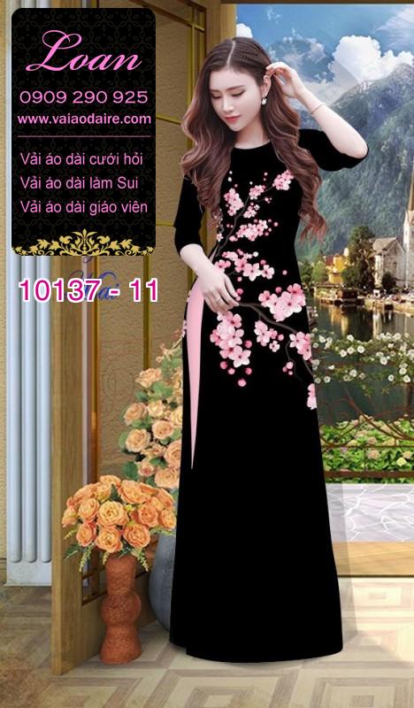 Vải áo dài hoa Đào Vải áo dài hoa Đào