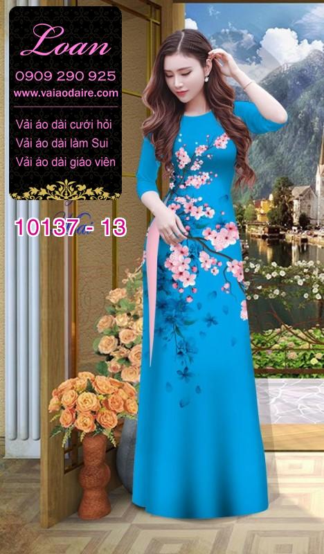 Vải áo dài hoa Đào Vải áo dài hoa Đào