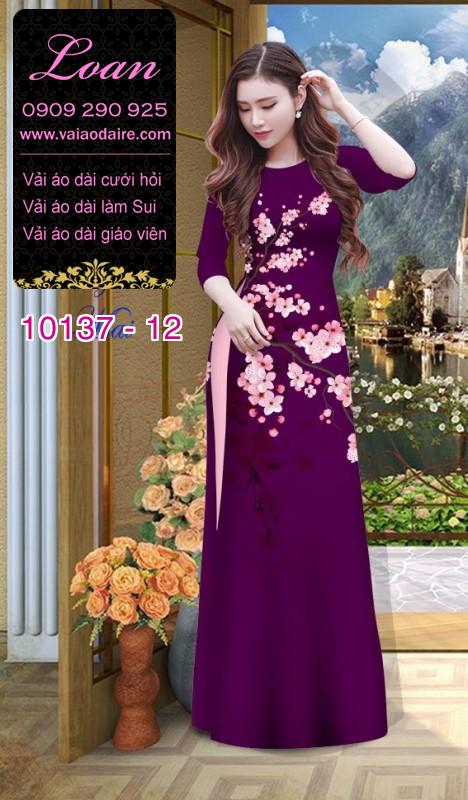 Vải áo dài hoa Đào Vải áo dài hoa Đào