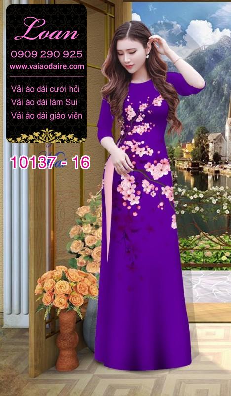 Vải áo dài hoa Đào Vải áo dài hoa Đào