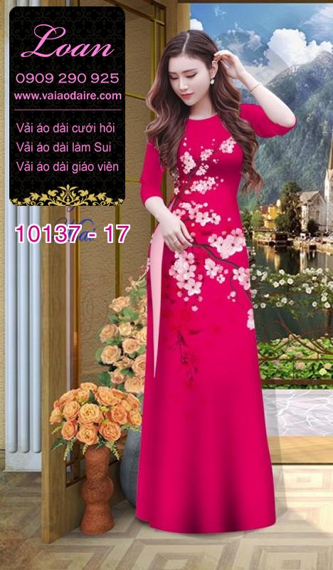 Vải áo dài hoa Đào Vải áo dài hoa Đào