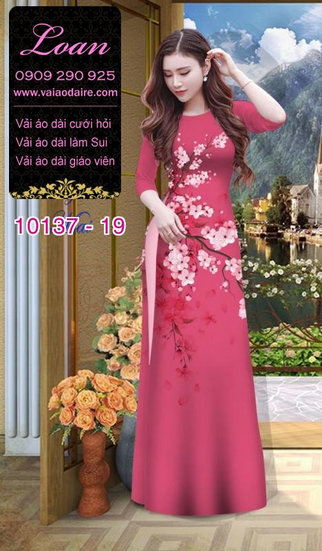 Vải áo dài hoa Đào Vải áo dài hoa Đào