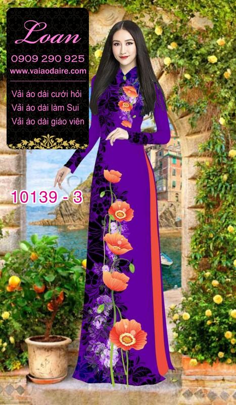 Vải áo dài hoa 3D