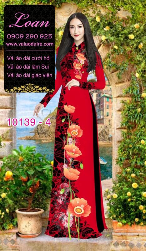 Vải áo dài hoa 3D