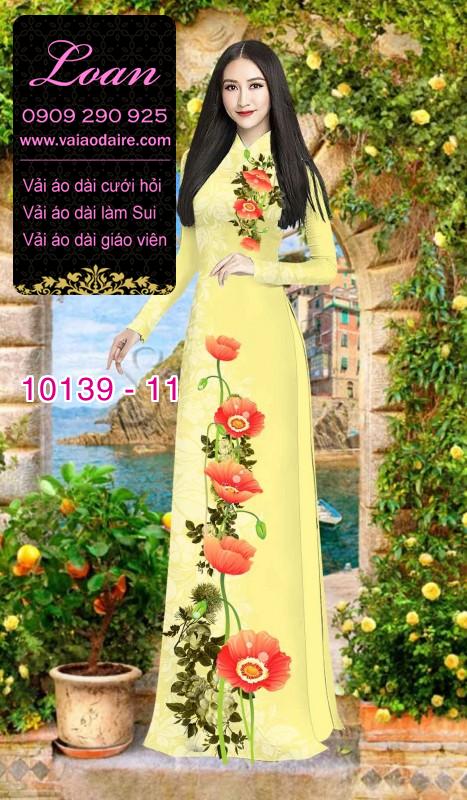 Vải áo dài hoa 3D