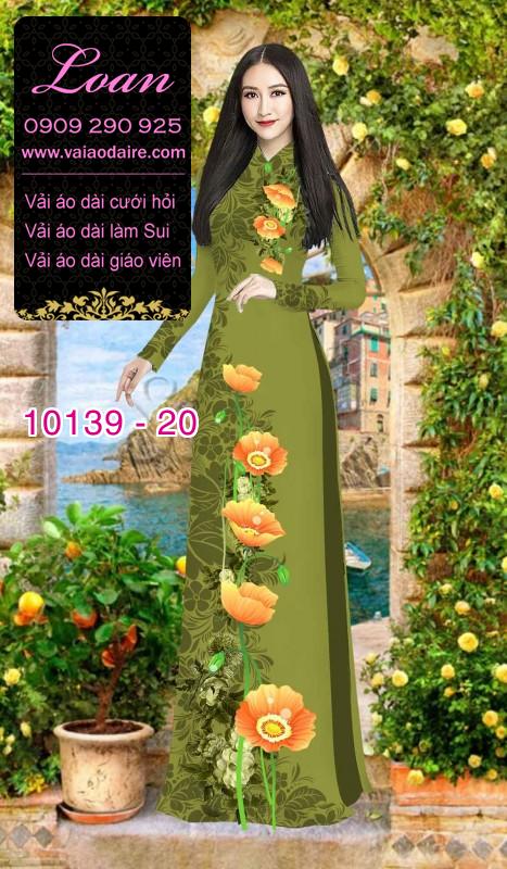 Vải áo dài hoa 3D