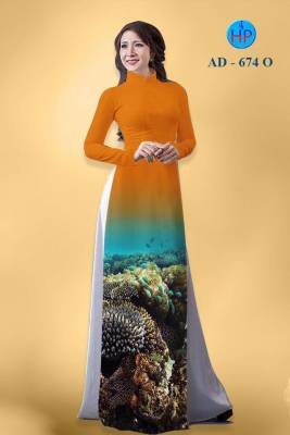 Vải áo dài phong cảnh-DT 1014