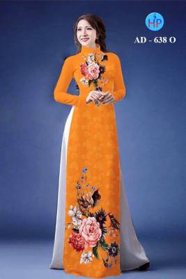 Vải áo dài hoa Hồng trên dưới-DT 1015