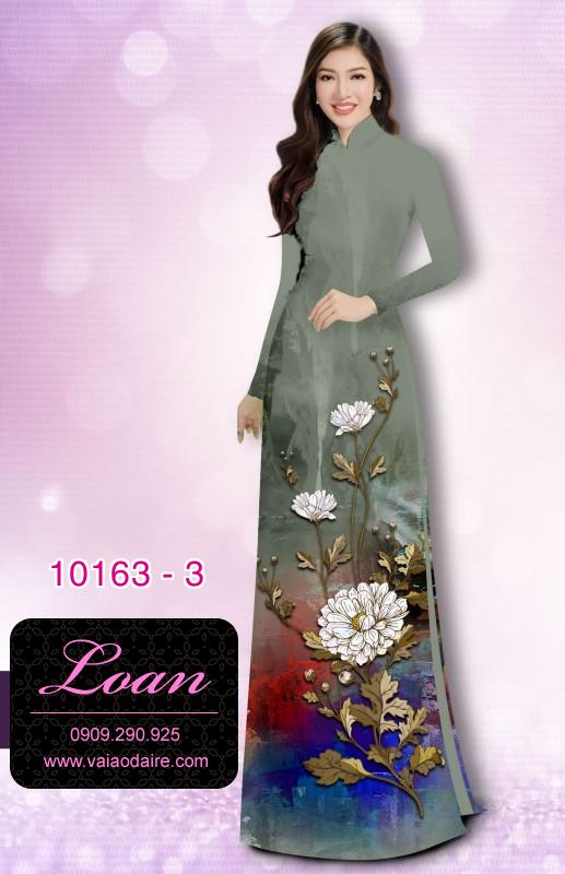 Vải áo dài hoa 3D
