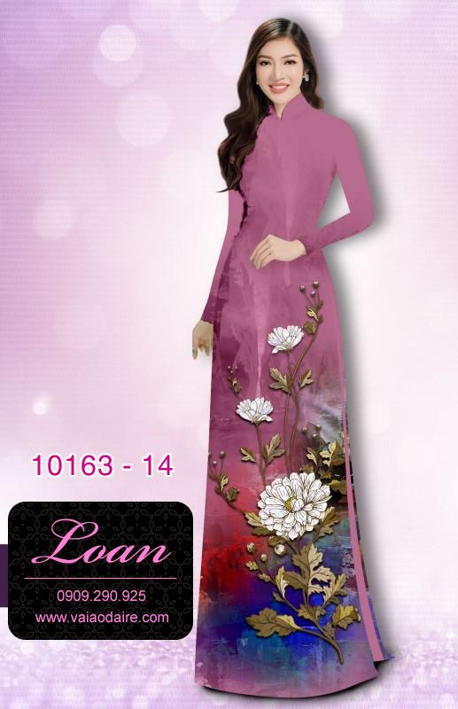 Vải áo dài hoa 3D